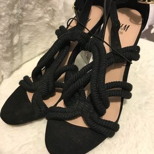 Brand new H&M black strap heels size 6